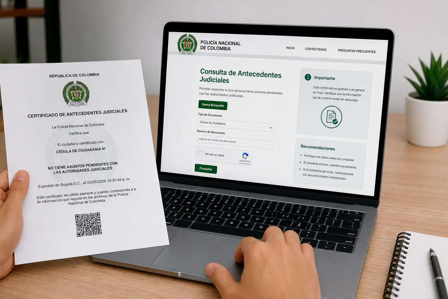 Certificado de antecedentes judiciais da Polícia Nacional, 2026