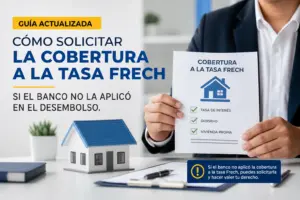 Asesor sosteniendo folleto de cobertura a la tasa Frech